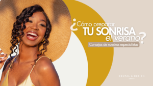 Mujer sonriendo en verano con sombrero de paja para artículo sobre cómo preparar tu sonrisa para el verano
